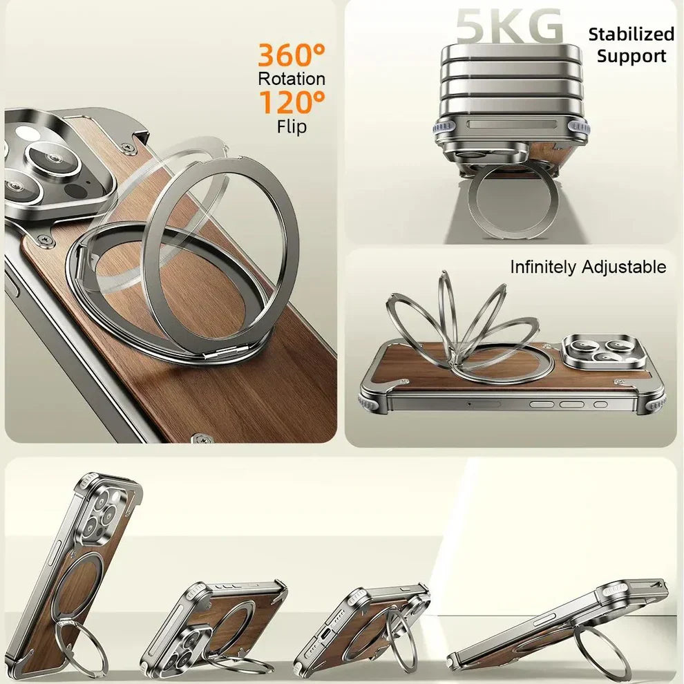 iPhone Luxury Wooden Metal Case